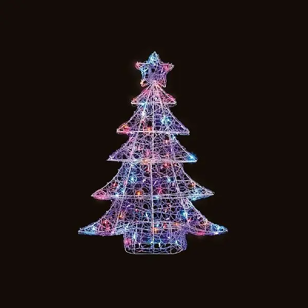 Acrylic 1m Christmas Tree With 120 Rainbow LED Lights 3 Acrylic 1m Christmas Tree With 120 Rainbow LED Lights
