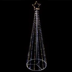 Led 2.1m Pin Wire Pyramid With Cool Warm Lights