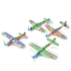 12pcs/set Foam Glider Prop Flying Gliders Plane Aeroplane Kids Children Diy Toys