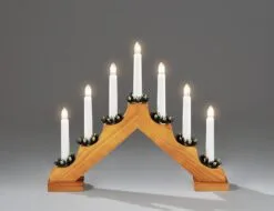 Konstsmide Light Wooden Candlestick With 7 Lights