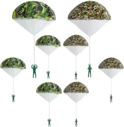 Camouflage Parachute Toys For Kids, Hand Dropped Parachute Toys, Outdoor Toys For Kids (8 Pack)