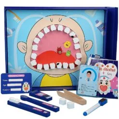 1 Set Children Dentist Toys Pretend Role For Play Early Educational Baby Brushing Teeth For Protection Wooden Kids Gift