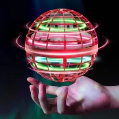 Flying Orb Ball Toys Soaring Hover Pro Boomerang Spinner Hand Controlled Mini Drone Globe Shape Spinning Safe For Kids Adults Outdoor Indoor (red)
