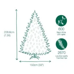 7.5ft Pre-lit Weeping Spruce Feel Real Artificial Christmas Tree With 600 Warm Lights 9 7.5ft Pre-lit Weeping Spruce Feel Real Artificial Christmas Tree With 600 Warm Lights -Christmas Sales Store 729083036736