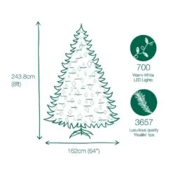 8ft Pre-Lit BerkeleySnowy Spruce Life Like Artificial Christmas Tree -Christmas Sales Store 804606893253