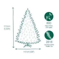 7ft Pre-lit Washington Valley Spruce Life Like Artificial Christmas Tree -Christmas Sales Store 804606893314