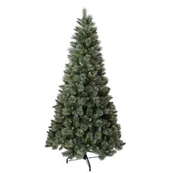 6.5ft Pre-lit Crystal Bristle Pine Artificial Christmas Tree