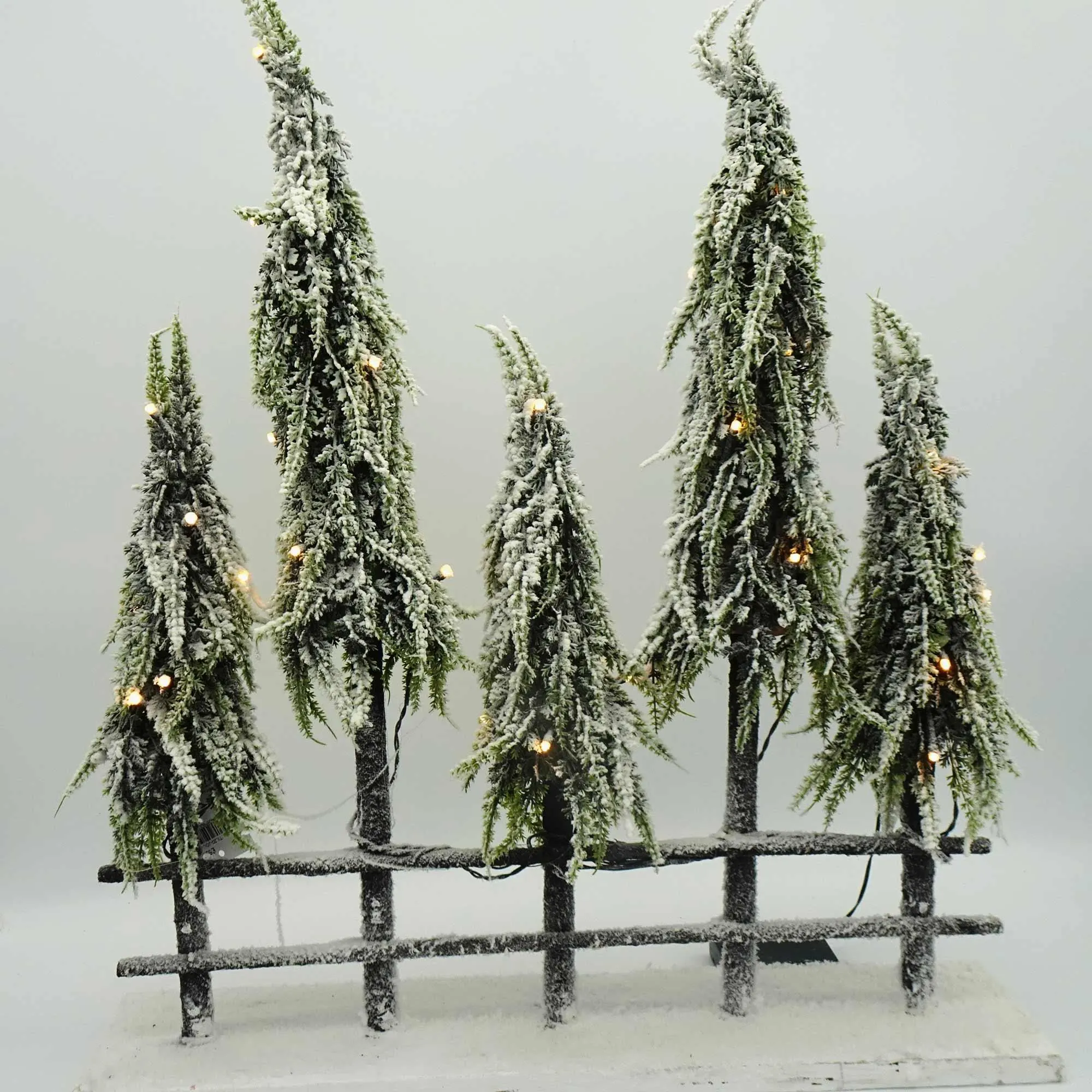 Snowy 60cm Christmas Tree Fence With Lights 4 Snowy 60cm Christmas Tree Fence With Lights - Image 2