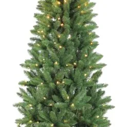6.5ft Pre-lit Evergreen Spruce Green Slim Artificial Christmas Tree -Christmas Sales Store ESG2SL 75F5LW25 crop
