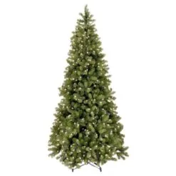 8ft Pre-lit Bayberry Spruce Slim Feel-Real Artificial Christmas Tree