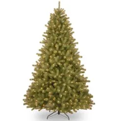 6.5ft Pre-lit Lakewood Spruce Feel Real Artificial Christmas Tree With 450 Warm Lights