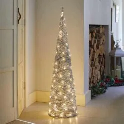 LED Tree Dazzle Cone In Grey - Large